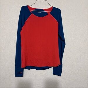 Oiselle Red and Blue Women's Blouse